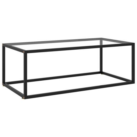 Mesa de centro negra con vidrio templado 100x50x35 cm en Mesas de centro | Comprar online en Foru.es