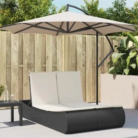 Tumbona doble con cojines ratán sintético negro de , Tumbonas - Ref: Foro24-368090, Precio: 303,79 €, Descuento: %