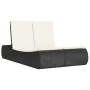 Tumbona doble con cojines ratán sintético negro de , Tumbonas - Ref: Foro24-368090, Precio: 303,79 €, Descuento: %