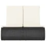 Tumbona doble con cojines ratán sintético negro de , Tumbonas - Ref: Foro24-368090, Precio: 303,79 €, Descuento: %