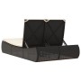 Tumbona doble con cojines ratán sintético negro de , Tumbonas - Ref: Foro24-368090, Precio: 259,27 €, Descuento: %