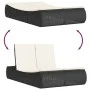 Tumbona doble con cojines ratán sintético negro de , Tumbonas - Ref: Foro24-368090, Precio: 303,79 €, Descuento: %
