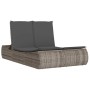 Tumbona doble con cojines ratán sintético gris de , Tumbonas - Ref: Foro24-368092, Precio: 267,39 €, Descuento: %