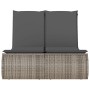 Tumbona doble con cojines ratán sintético gris de , Tumbonas - Ref: Foro24-368092, Precio: 267,39 €, Descuento: %