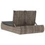 Double sun lounger with gray synthetic rattan cushions by , Loungers - Ref: Foro24-368092, Price: 313,44 €, Discount: %