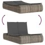 Double sun lounger with gray synthetic rattan cushions by , Loungers - Ref: Foro24-368092, Price: 313,44 €, Discount: %