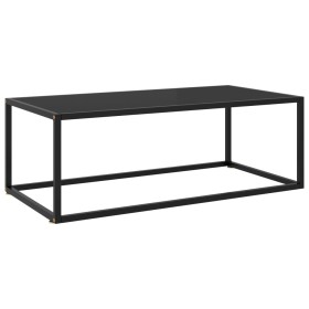 Mesa de centro negra con vidrio negro 100x50x35 cm en Mesas de centro | Comprar online en Foru.es