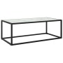 Mesa de centro negra con vidrio de mármol blanco 100x50x35 cm en Mesas de centro | Comprar online en Foru.es