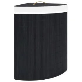 Cesto para la ropa sucia de esquina bambú negro 60 L de vidaXL, Cestas para ropa - Ref: Foro24-320762, Precio: 50,34 €, Descu...