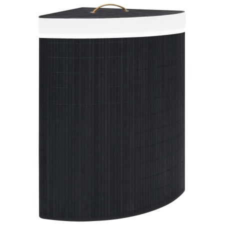 Cesto para la ropa sucia de esquina bambú negro 60 L de vidaXL, Cestas para ropa - Ref: Foro24-320762, Precio: 51,90 €, Descu...
