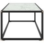 Mesa de centro negra con vidrio de mármol blanco 100x50x35 cm en Mesas de centro | Comprar online en Foru.es