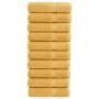 Toallas de mano 10 uds 100% algodón amarillo 50x100 cm 600 gsm de , Toallas - Ref: Foro24-137283, Precio: 69,51 €, Descuento: %