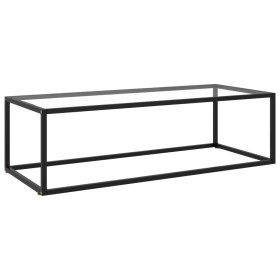 Mesa de centro negra con vidrio templado 120x50x35 cm en Mesas de centro | Comprar online en Foru.es