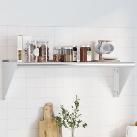 Estante de pared de acero inoxidable plateado 100x30x31 cm de , Estantes y estanterías - Ref: Foro24-30273, Precio: 73,71 €, ...