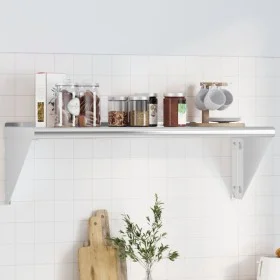 Estante de pared de acero inoxidable plateado 100x30x31 cm de , Estantes y estanterías - Ref: Foro24-30273, Precio: 61,14 €, ...