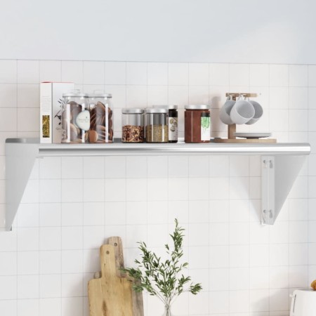 Estante de pared de acero inoxidable plateado 100x30x31 cm de , Estantes y estanterías - Ref: Foro24-30273, Precio: 73,71 €, ...