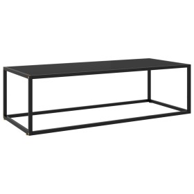 Mesa de centro negra con vidrio negro 120x50x35 cm en Mesas de centro | Comprar online en Foru.es