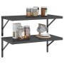 Estantes de pared 2 uds acero inoxidable negro 75x40x3 cm de , Estantes y estanterías - Ref: Foro24-30290, Precio: 51,81 €, D...