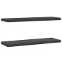 Estantes de pared 2 uds acero inoxidable negro 75x23,5x3 cm de , Estantes y estanterías - Ref: Foro24-30292, Precio: 40,61 €,...