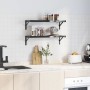 Estantes de pared 2 uds acero inoxidable negro 75x23,5x3 cm de , Estantes y estanterías - Ref: Foro24-30292, Precio: 40,61 €,...