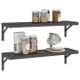 Estantes de pared 2 uds acero inoxidable negro 75x23,5x3 cm de , Estantes y estanterías - Ref: Foro24-30292, Precio: 40,61 €,...