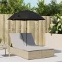 Doppel-Liegestuhl mit Kissen und Sonnenschirm aus synthetischem Rattan in Beige. von , Liegen - Ref: Foro24-368084, Preis: 29...