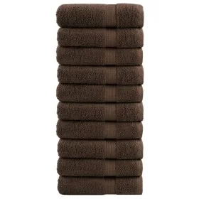 Toallas de baño 10 uds 100% algodón marrón 100x150 cm 600 gsm de , Toallas - Ref: Foro24-137241, Precio: 176,16 €, Descuento: %