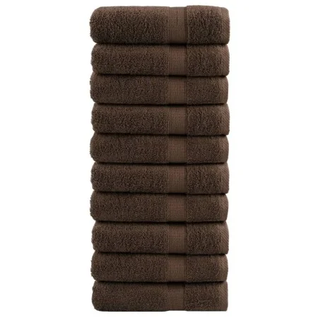 Toallas de baño 10 uds 100% algodón marrón 100x150 cm 600 gsm de , Toallas - Ref: Foro24-137241, Precio: 176,16 €, Descuento: %