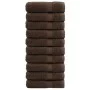 Toallas de baño 10 uds 100% algodón marrón 100x150 cm 600 gsm de , Toallas - Ref: Foro24-137241, Precio: 176,16 €, Descuento: %