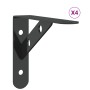 Soportes de estante 4 uds acero inoxidable negro 15x2,5x11,5 cm de , Estantes y estanterías - Ref: Foro24-30301, Precio: 20,8...