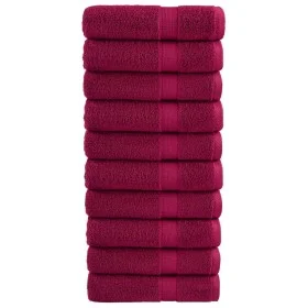 Toallas de baño 10 uds 100% algodón burdeos 100x150 cm 600 gsm de , Toallas - Ref: Foro24-137217, Precio: 169,63 €, Descuento: %