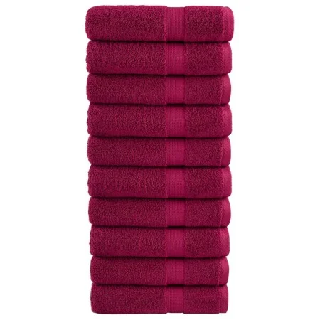 Toallas de baño 10 uds 100% algodón burdeos 100x150 cm 600 gsm de , Toallas - Ref: Foro24-137217, Precio: 169,63 €, Descuento: %