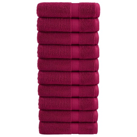 Toallas de baño 10 uds 100% algodón burdeos 100x150 cm 600 gsm de , Toallas - Ref: Foro24-137217, Precio: 170,31 €, Descuento: %