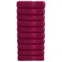 Toallas de baño 10 uds 100% algodón burdeos 100x150 cm 600 gsm de , Toallas - Ref: Foro24-137217, Precio: 169,63 €, Descuento: %