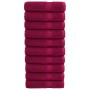 Toallas de baño 10 uds 100% algodón burdeos 100x150 cm 600 gsm de , Toallas - Ref: Foro24-137217, Precio: 170,31 €, Descuento: %