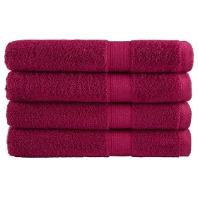 Toallas premium 4 uds 100% algodón burdeos 100x200 cm 600 gsm de , Toallas - Ref: Foro24-137222, Precio: 100,13 €, Descuento: %