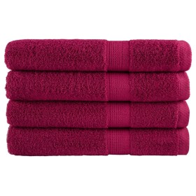 Toallas premium 4 uds 100% algodón burdeos 100x200 cm 600 gsm de , Toallas - Ref: Foro24-137222, Precio: 105,80 €, Descuento: %