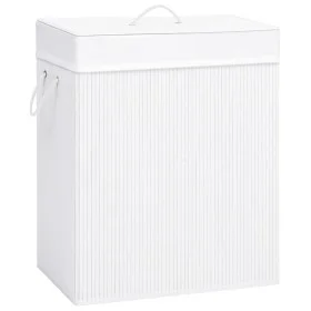 Cesta para la ropa sucia de bambú de una sección blanca 83 l de vidaXL, Cestas para ropa - Ref: Foro24-320752, Precio: 33,15 ...
