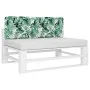 Cojín para sofá de palets tela estampado de hojas 120x40x12 cm de , Cojines para sillas y sofás - Ref: Foro24-360635, Precio:...