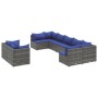 Set de sofás de jardín con cojines 9 pzas ratán sintético gris de , Conjuntos de jardín - Ref: Foro24-3308303, Precio: 632,81...