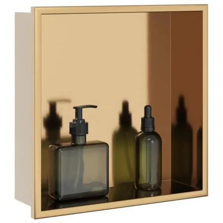 Shower niche in brushed gold stainless steel, 32x32x9 cm by , Shower walls and screens - Ref: Foro24-4005125, Price: 61,50 €,...