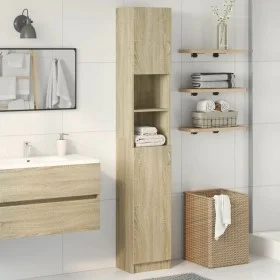 Armario baño madera contrachapada color roble 32x25,5x190 cm de , Muebles de baño - Ref: Foro24-849606, Precio: 66,13 €, Desc...
