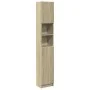 Armario baño madera contrachapada color roble 32x25,5x190 cm de , Muebles de baño - Ref: Foro24-849606, Precio: 66,13 €, Desc...
