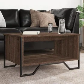 Engineered wood brown oak coffee table 75x51x40 cm by , Coffee table - Ref: Foro24-848488, Price: 50,61 €, Discount: %