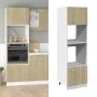 Armario de microondas contrachapada color roble 60x57x207 cm de , Armarios de cocina - Ref: Foro24-849627, Precio: 211,36 €, ...