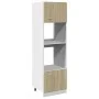 Armario de microondas contrachapada color roble 60x57x207 cm de , Armarios de cocina - Ref: Foro24-849627, Precio: 211,36 €, ...