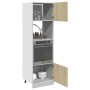 Armario de microondas contrachapada color roble 60x57x207 cm de , Armarios de cocina - Ref: Foro24-849627, Precio: 216,74 €, ...