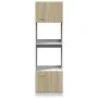 Armario de microondas contrachapada color roble 60x57x207 cm de , Armarios de cocina - Ref: Foro24-849627, Precio: 211,36 €, ...