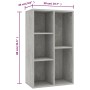 Estantería/Aparador madera contrachapada gris 50x25x80 cm de vidaXL, Librerías y estanterías - Ref: Foro24-800166, Precio: 45...