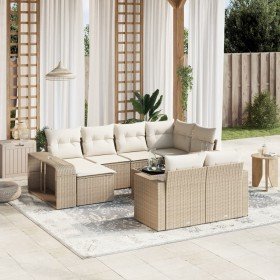 Set de sofás de jardín 11pzas con cojines ratán sintético beige en Conjuntos de jardín | Comprar online en Foru.es